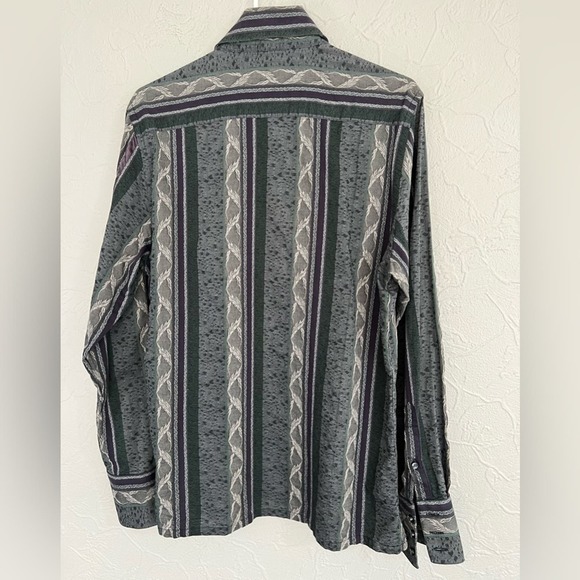 Kenneth Cole Shirt Mens Medium M Floral Button Up Collared Long Sleeve LIKE NEW - Picture 2 of 6